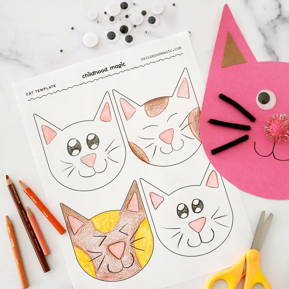 Printable Paper Cat Template