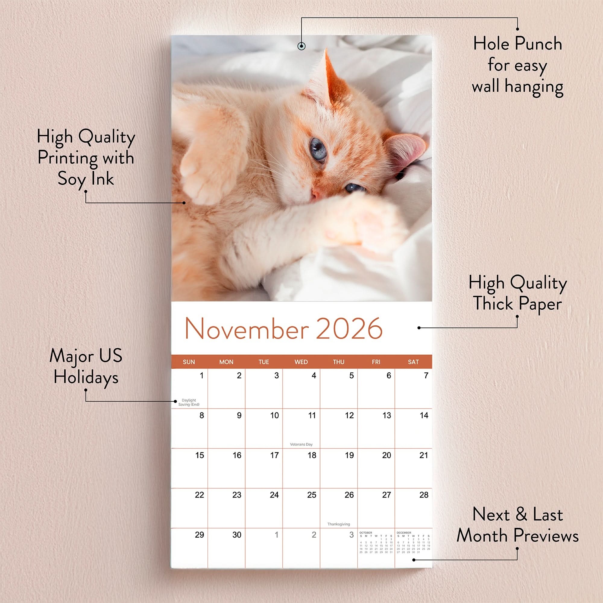 Printable November 2026 Calendar With Cats