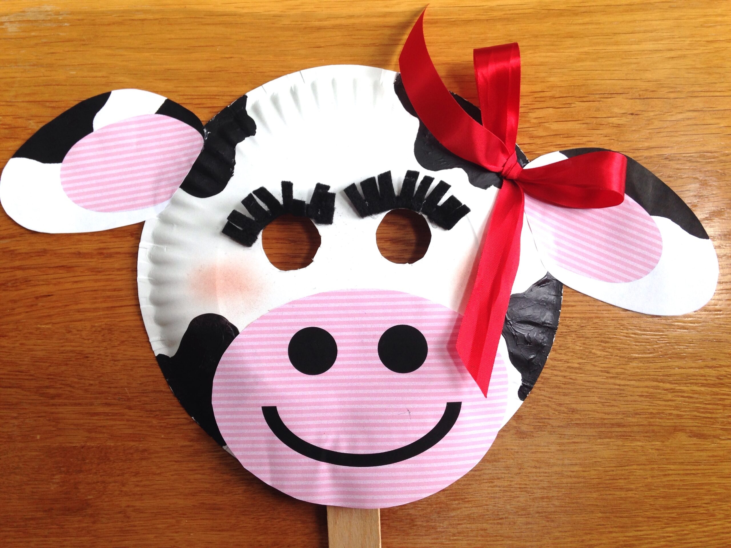 Paper Plate Cow Mask Printable