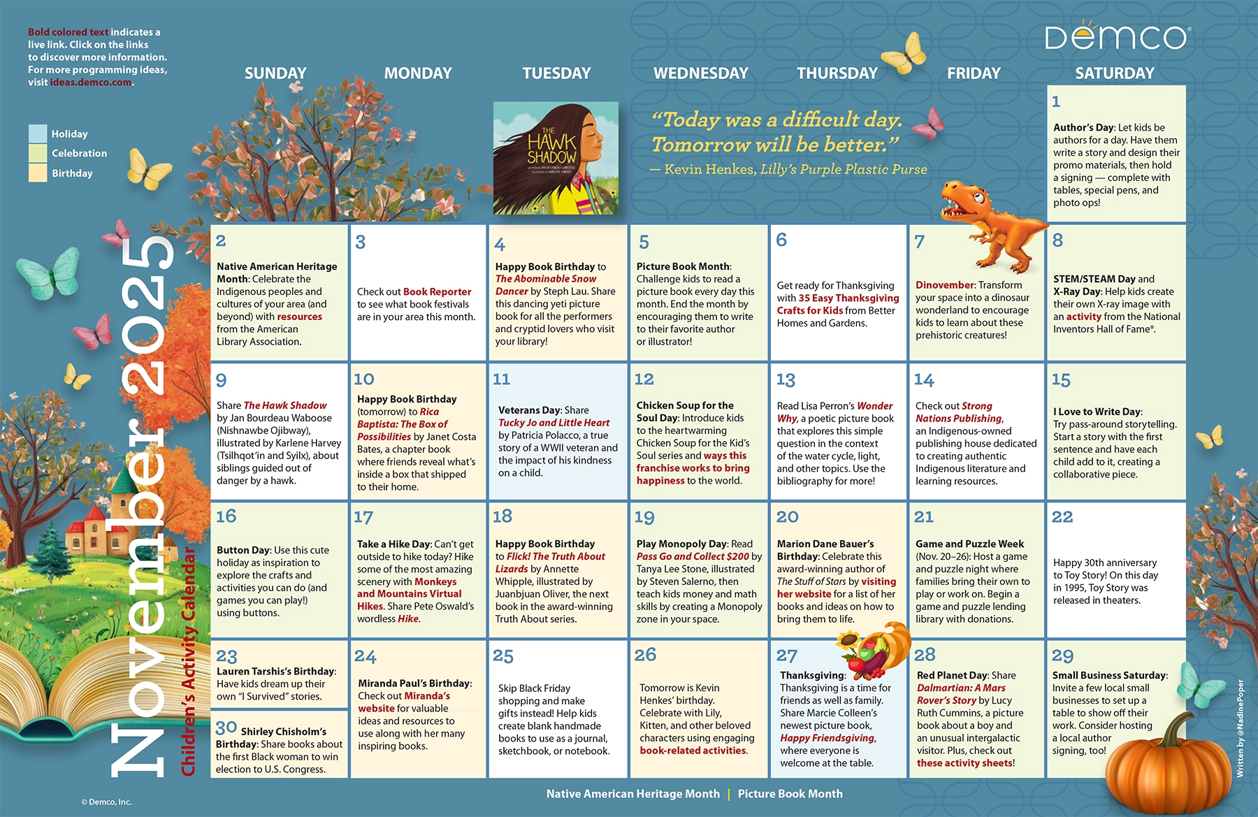 Children s Activity Calendar November 2025