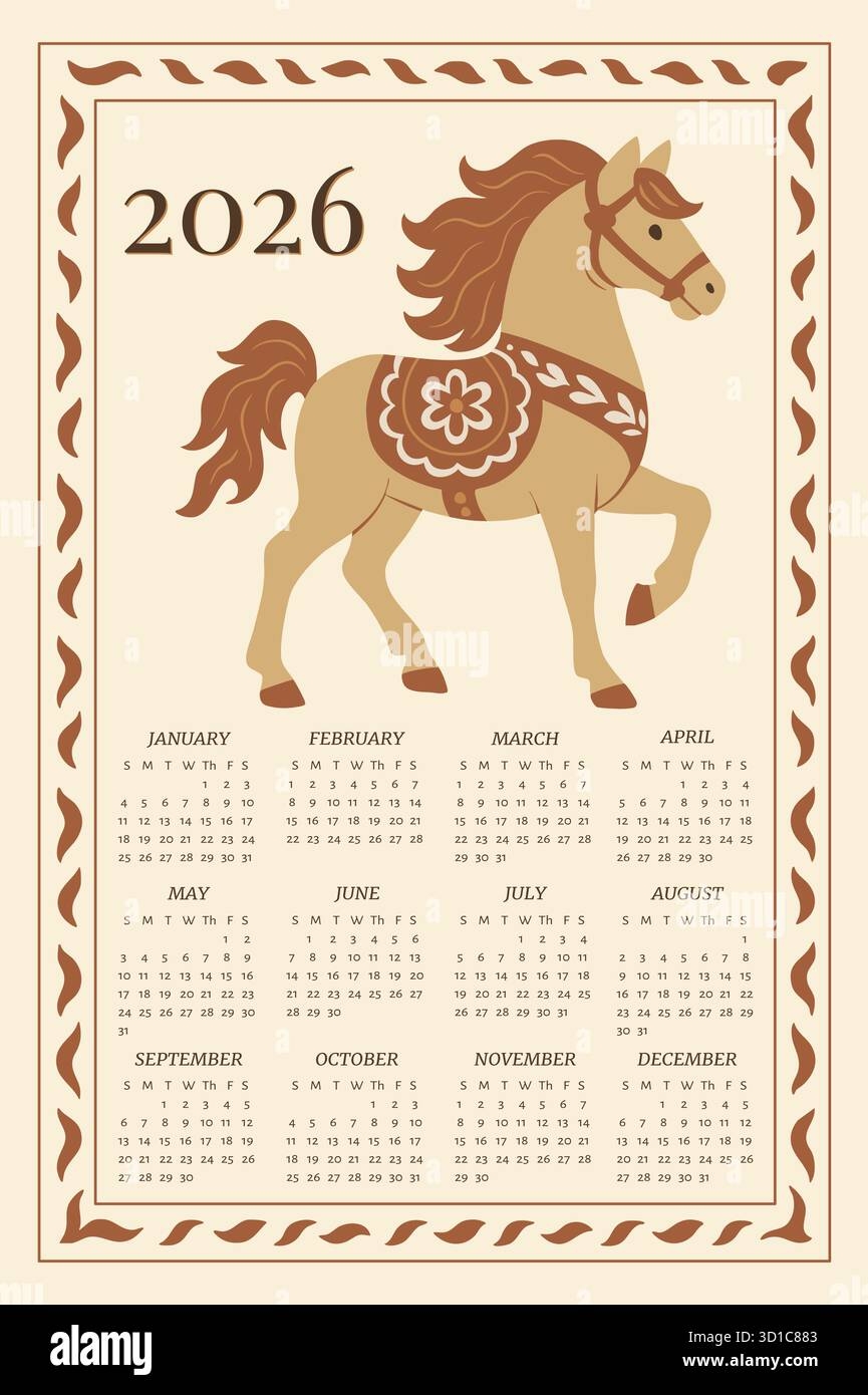 Chinese New Year Calendar For 2026 Ready Calendar Grid With 