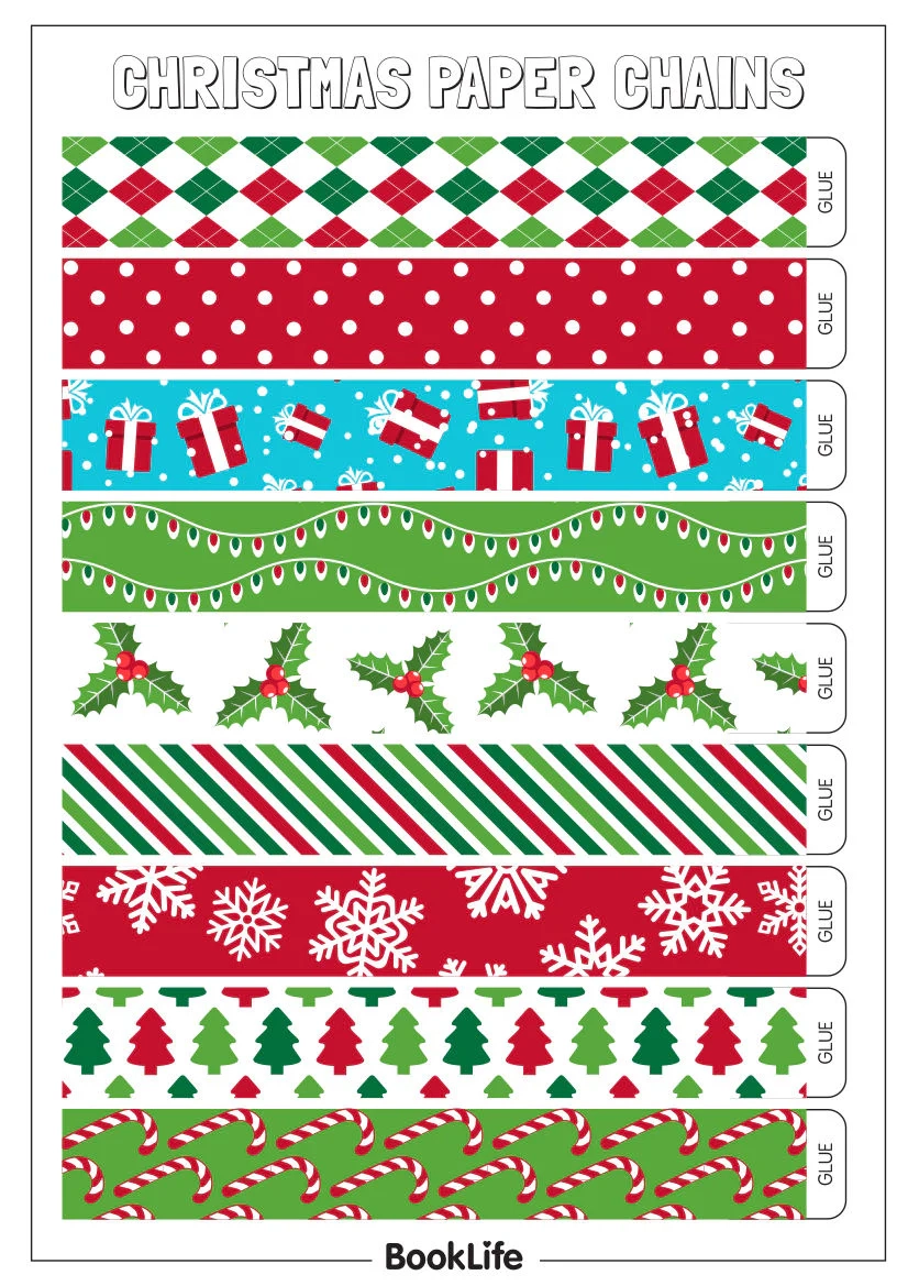 Christmas Paper Chains Activity Sheet BookLife