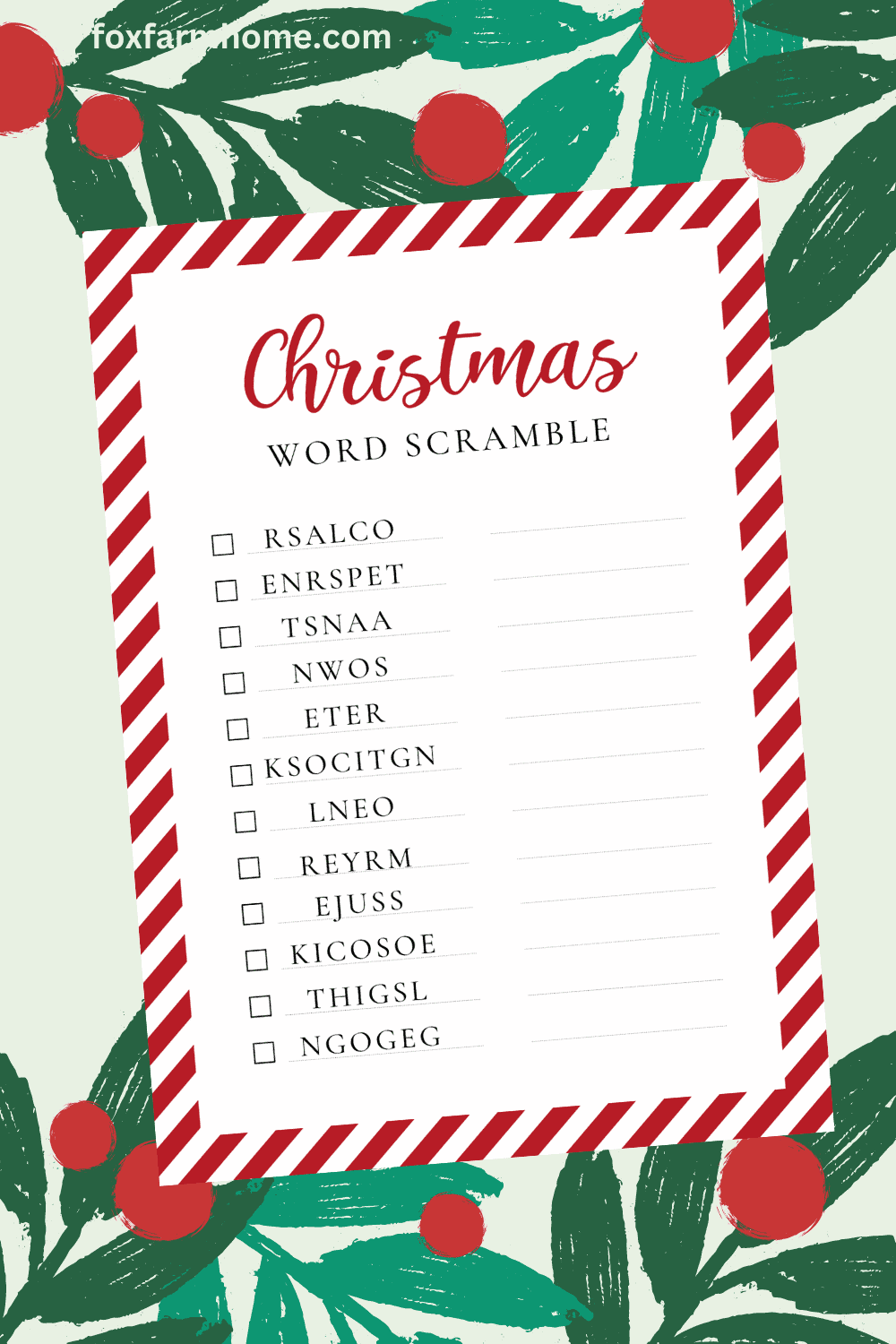 Christmas Paper Games Printable Free Pdf