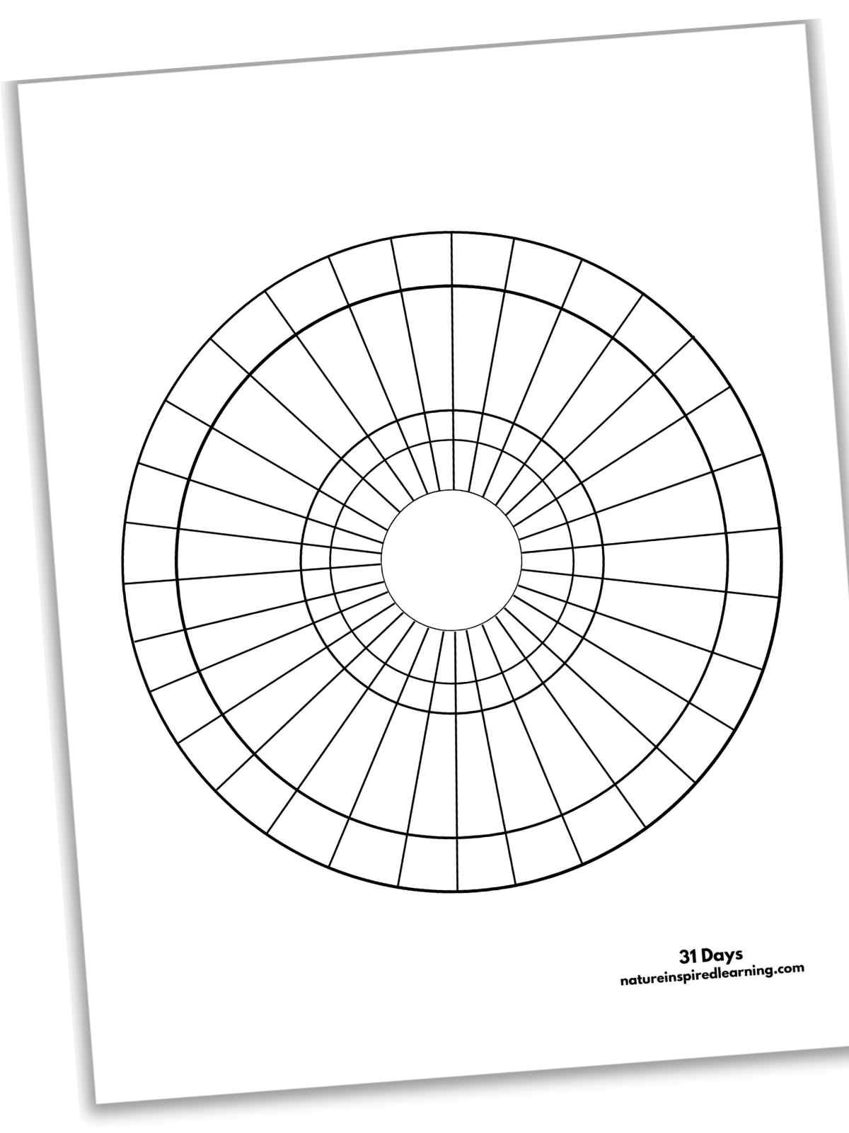 Blank Printable 31 Day Calendar