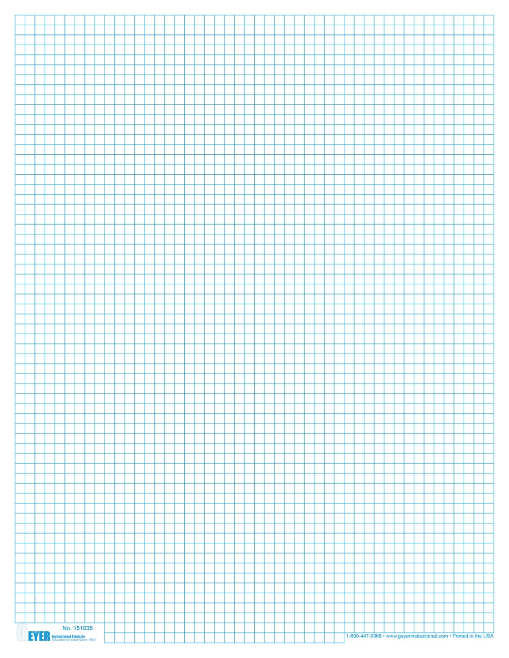 Classic Graph Paper 1 6 SQ Blue 500 Sheet Ream Geyer 