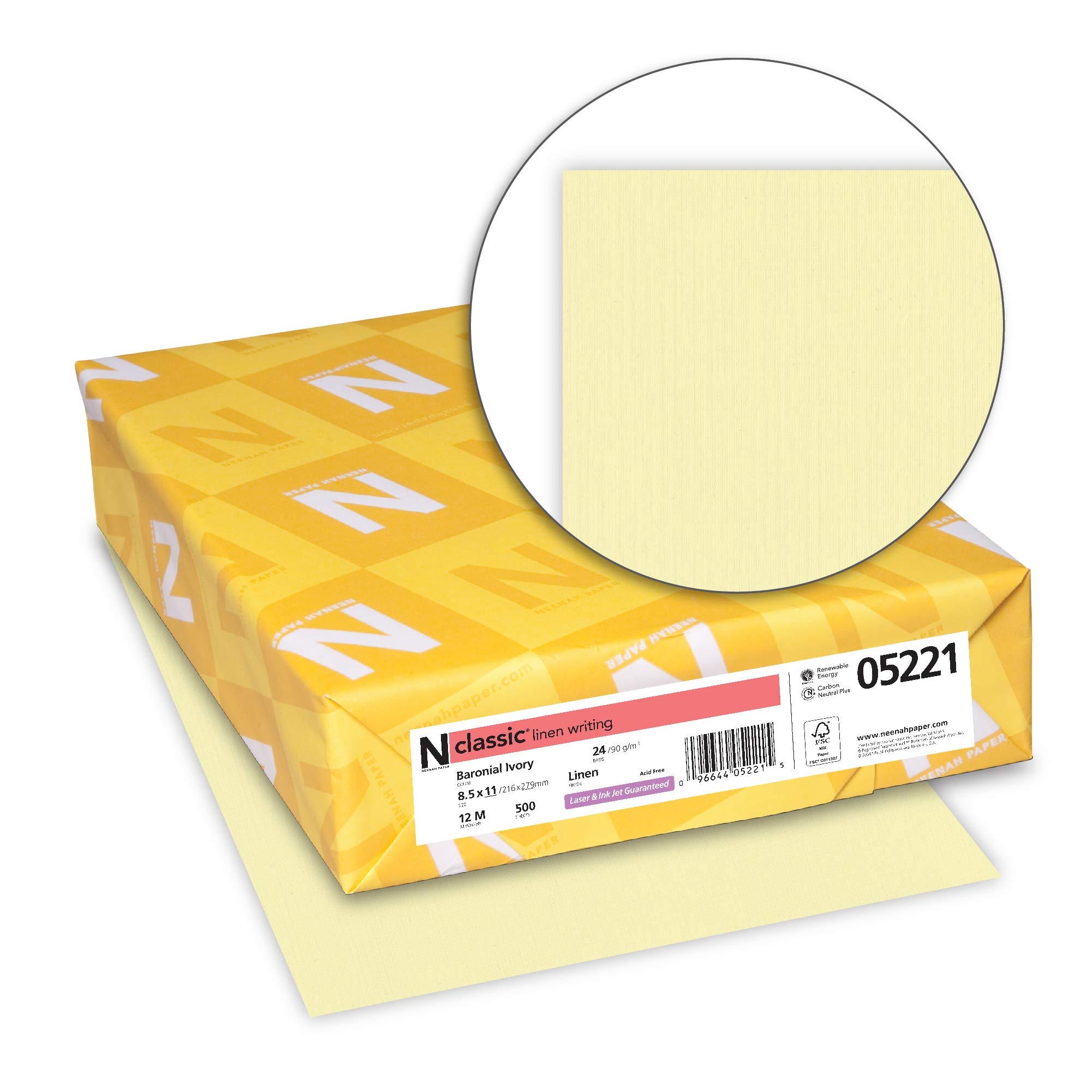 Classic Linen Premium Papier 21 6 X 27 9 Cm 10 9 Kg Baronial Elfenbein 500 Blatt 05221 Amazon de K che Haushalt amp Wohnen
