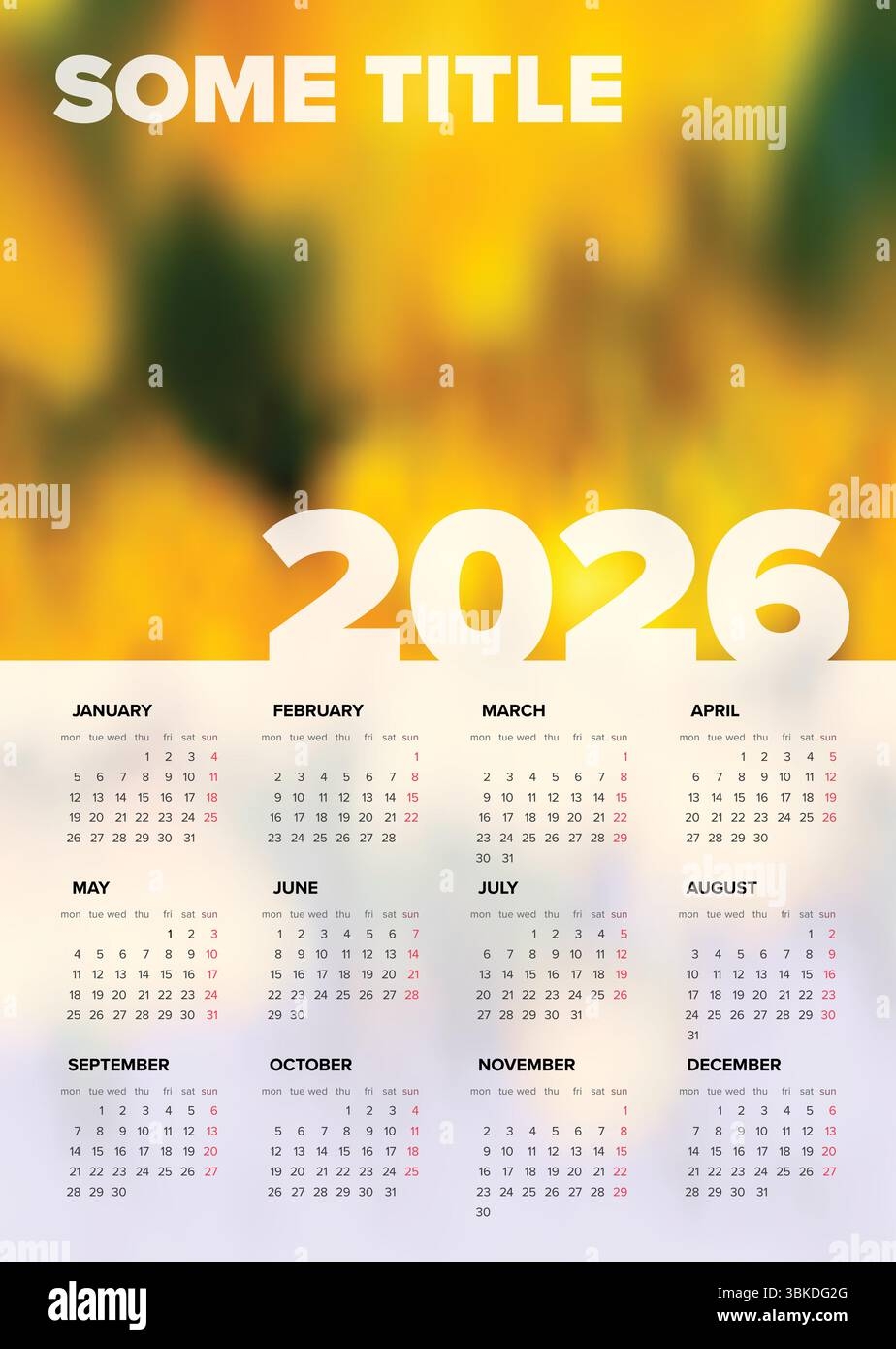 Clean And Professional 2026 Calendar Template Perfect For 