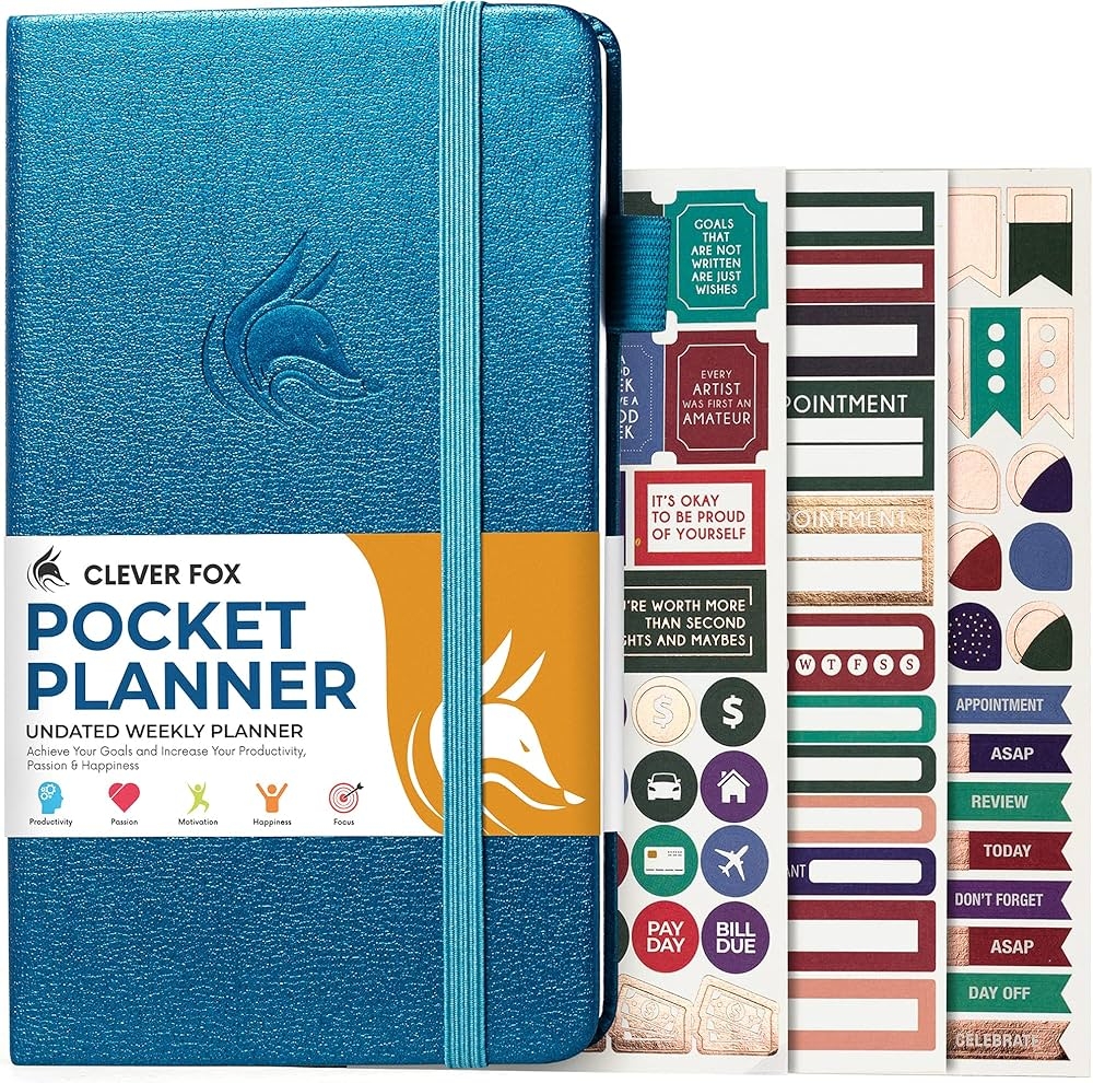 Clever Fox Pocket Planner Weekly Planner Monthly Goal Planner And Calendar To Increase Productivity Mini Planner Perfect For Purse Size 9 4 Cm X 