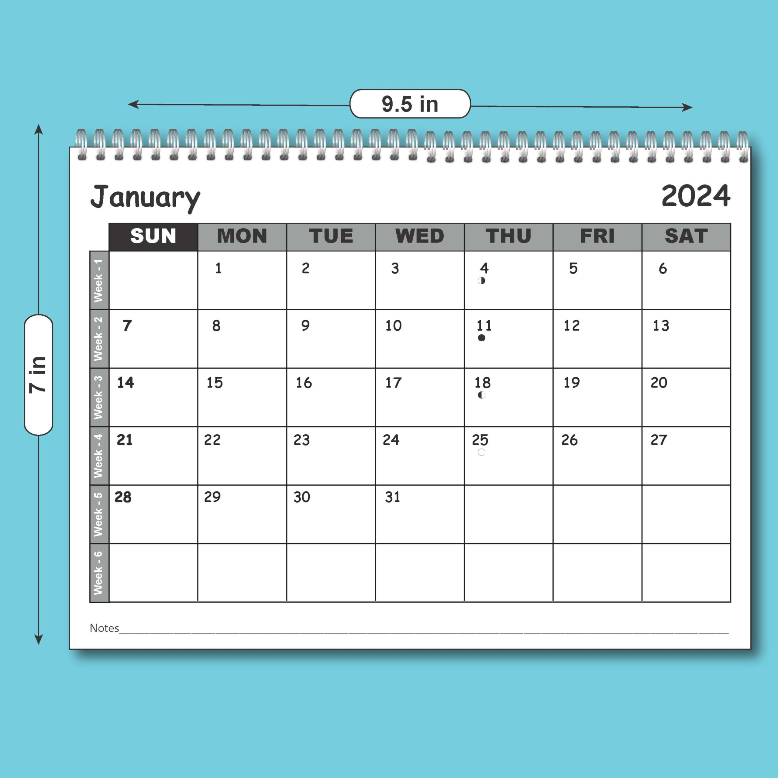 Clictoprint Desk Table Planner Calendar 2024 7 X 9 5 Inch 