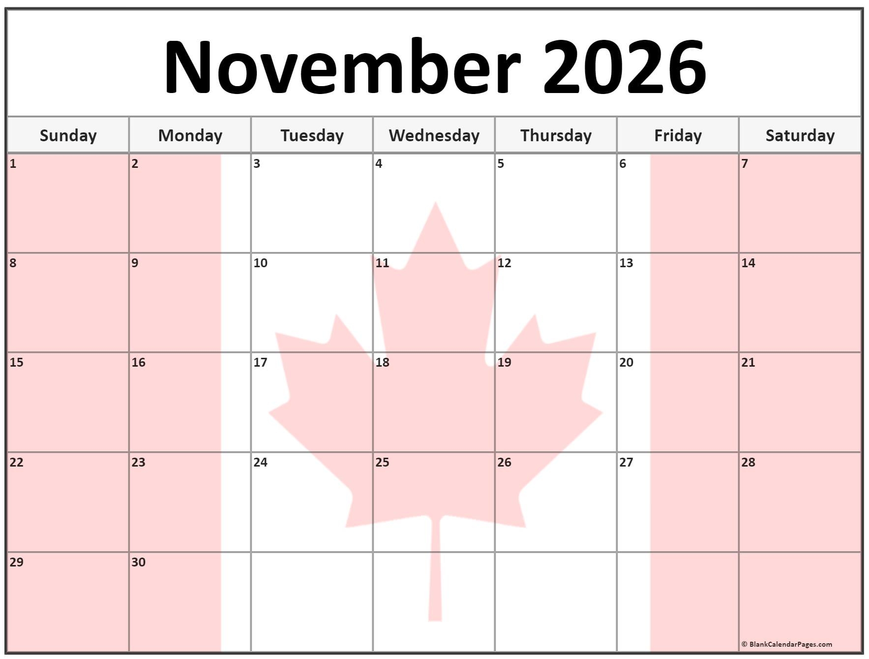 Collection Of November 2026 Photo Calendars With Image Filters 