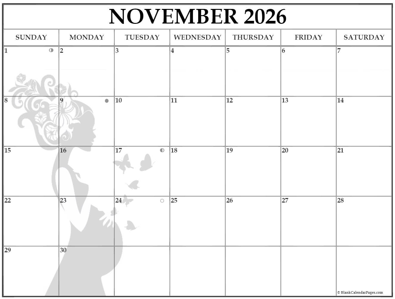 Collection Of November 2026 Photo Calendars With Image Filters 