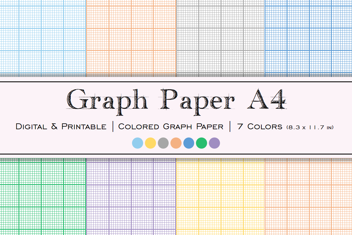 Colored Graph Paper A4 Kdp Interiors Graphic By 10Printables 