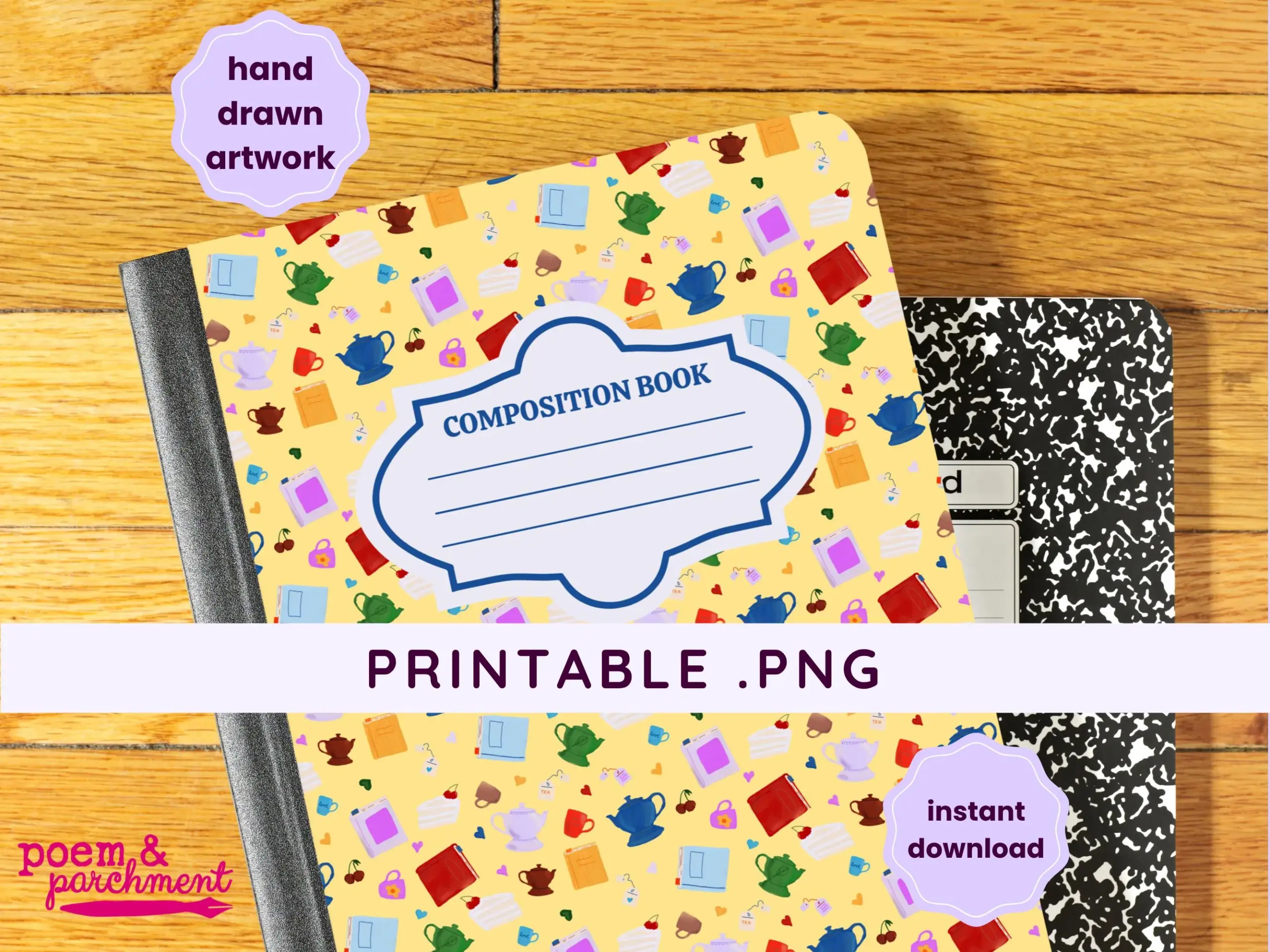 Composition Notebook Cover 9 75 X 7 5 Etsy