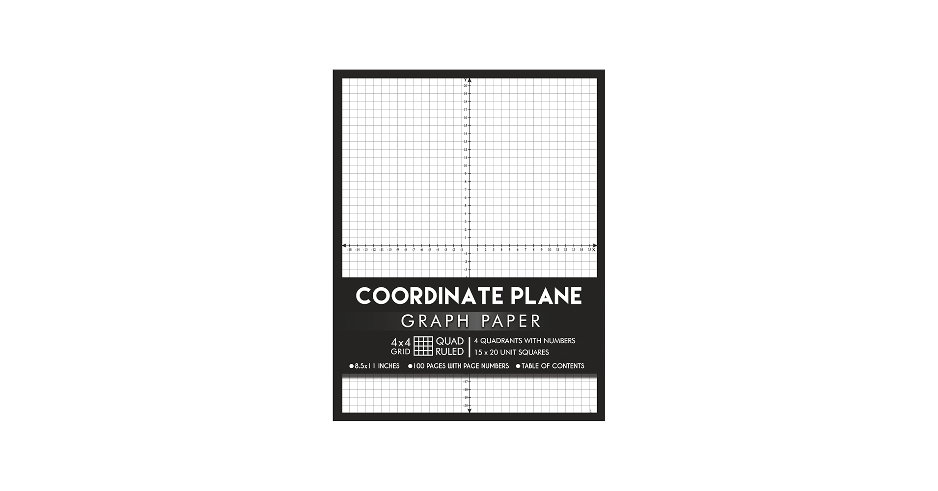 Coordinate Plane Graph Paper With XY Axis And With Numbers 4x4 
