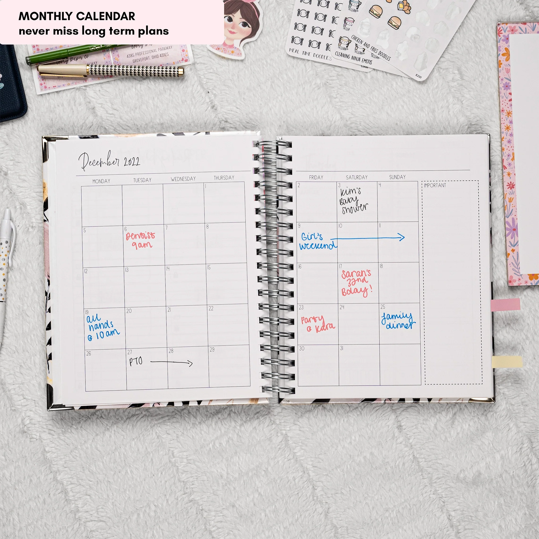 Creamy Watercolor All In One Planner Daily Weekly amp Monthly 