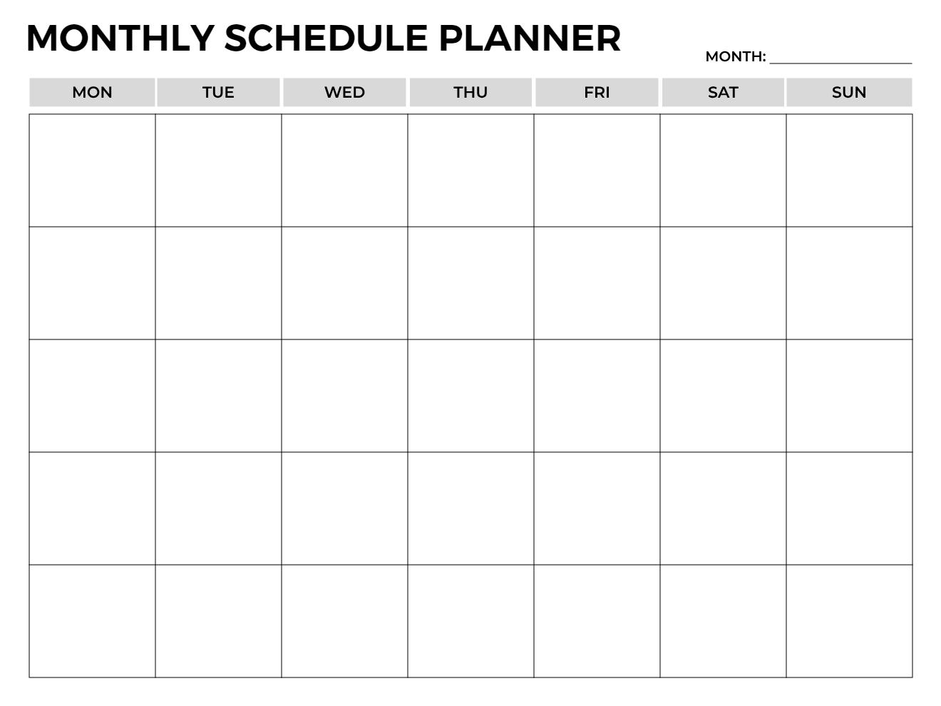 Monthly Calendar Planner Online