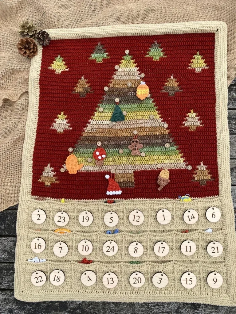 Free Xmas Printable Crochet December Calendar