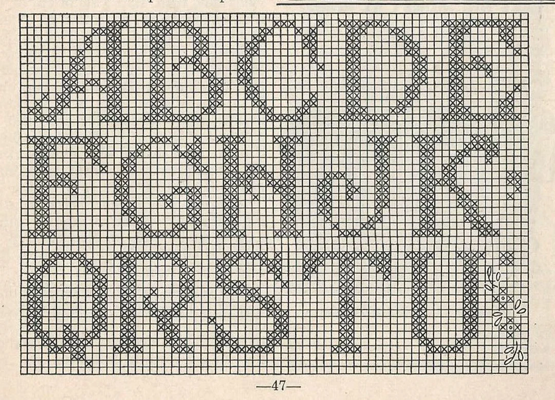Crochet Initials In Filet Crochet PATTERN 5009 Taken From A 1950s 