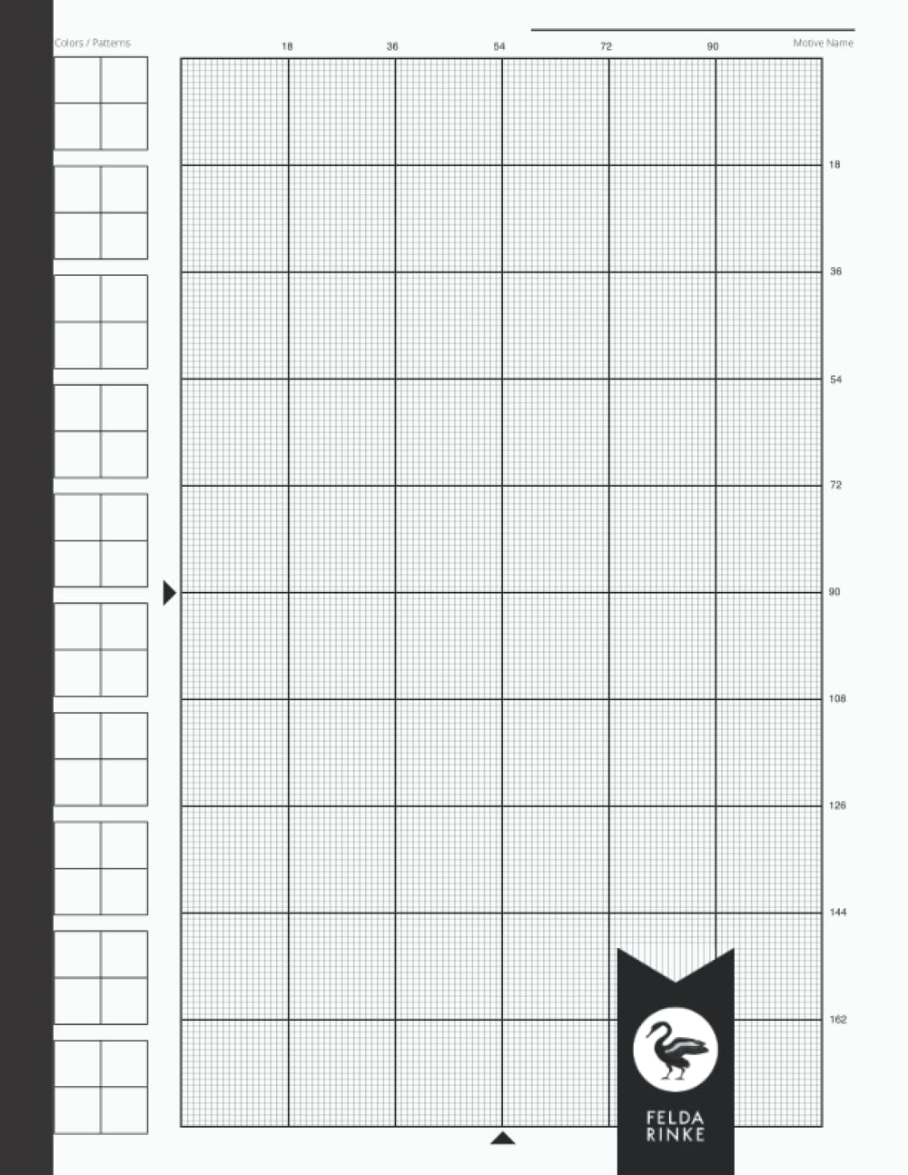 Cross Stitch Graph Paper 18 Count 8 5 X 11 Book Notebook Journal 110 Pages 55 Sheets Large US LETTER Format 18 Squares Per Inch 