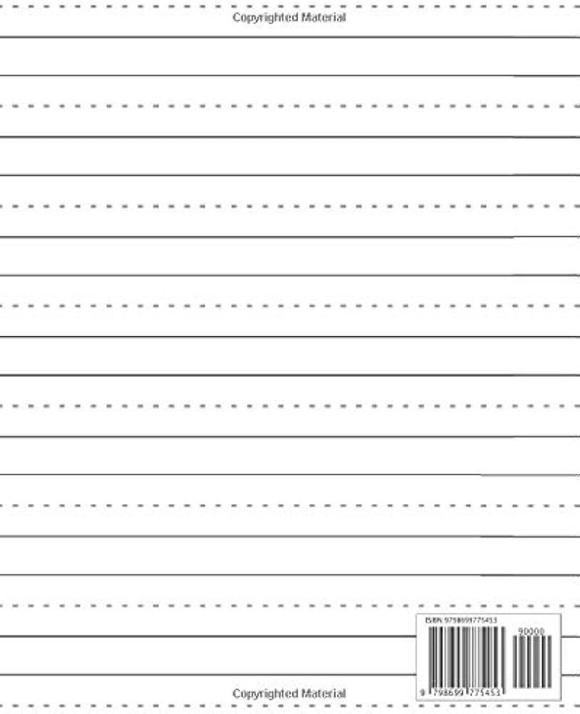 Cursive Writing Practice Book Blank Dotted Lined Paper Cursive 