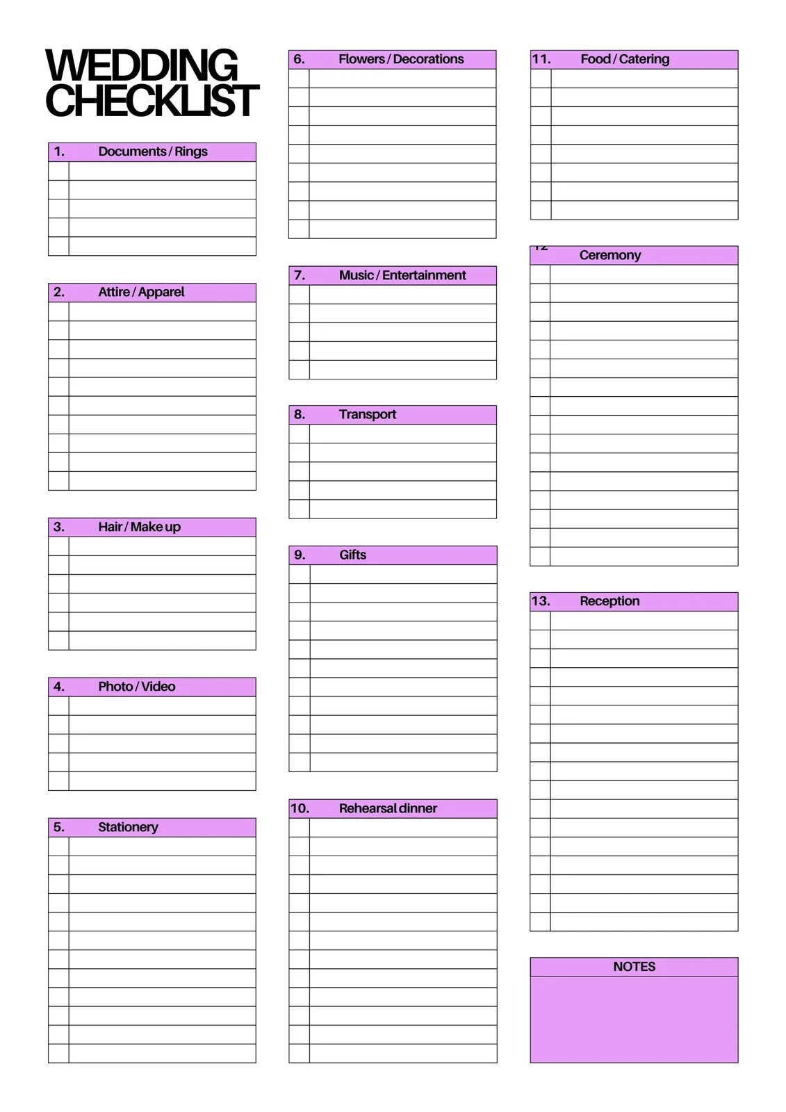 Customize 164 Wedding Checklists Templates Online Canva