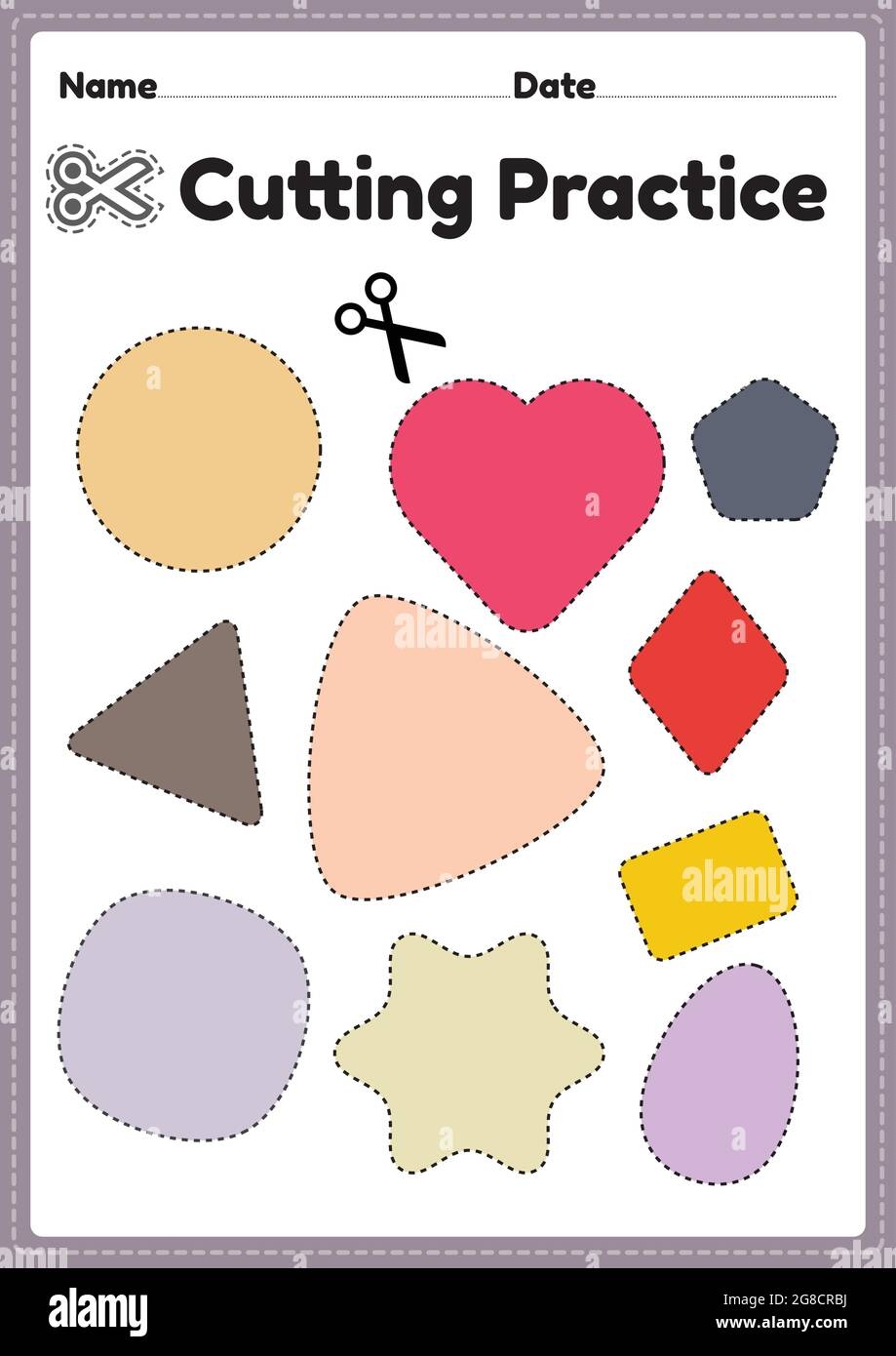 Cut Activity For Preschool Kids For Cutting The Paper With 