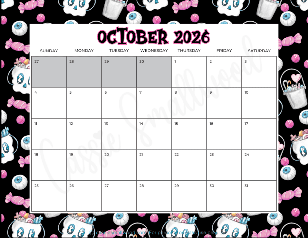 Free Printable Monthly Calendar 2026 With Holidays