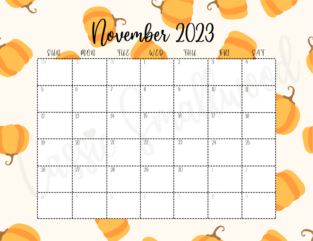 Cute Free Printable Monthly Calendar 2023 Cassie Smallwood