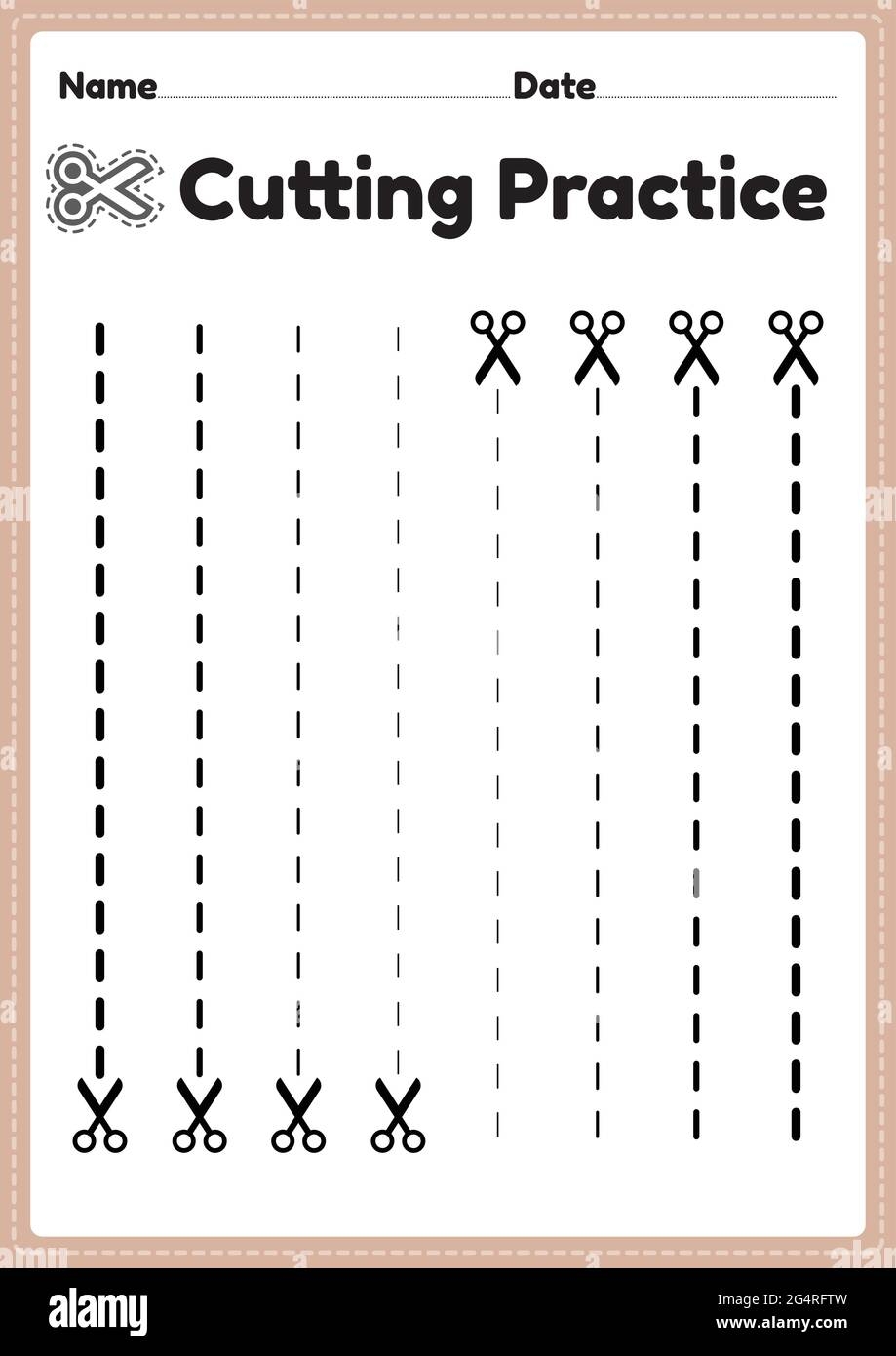 Cutting Practice For Kindergarten And Preschool For Kids To Cut 