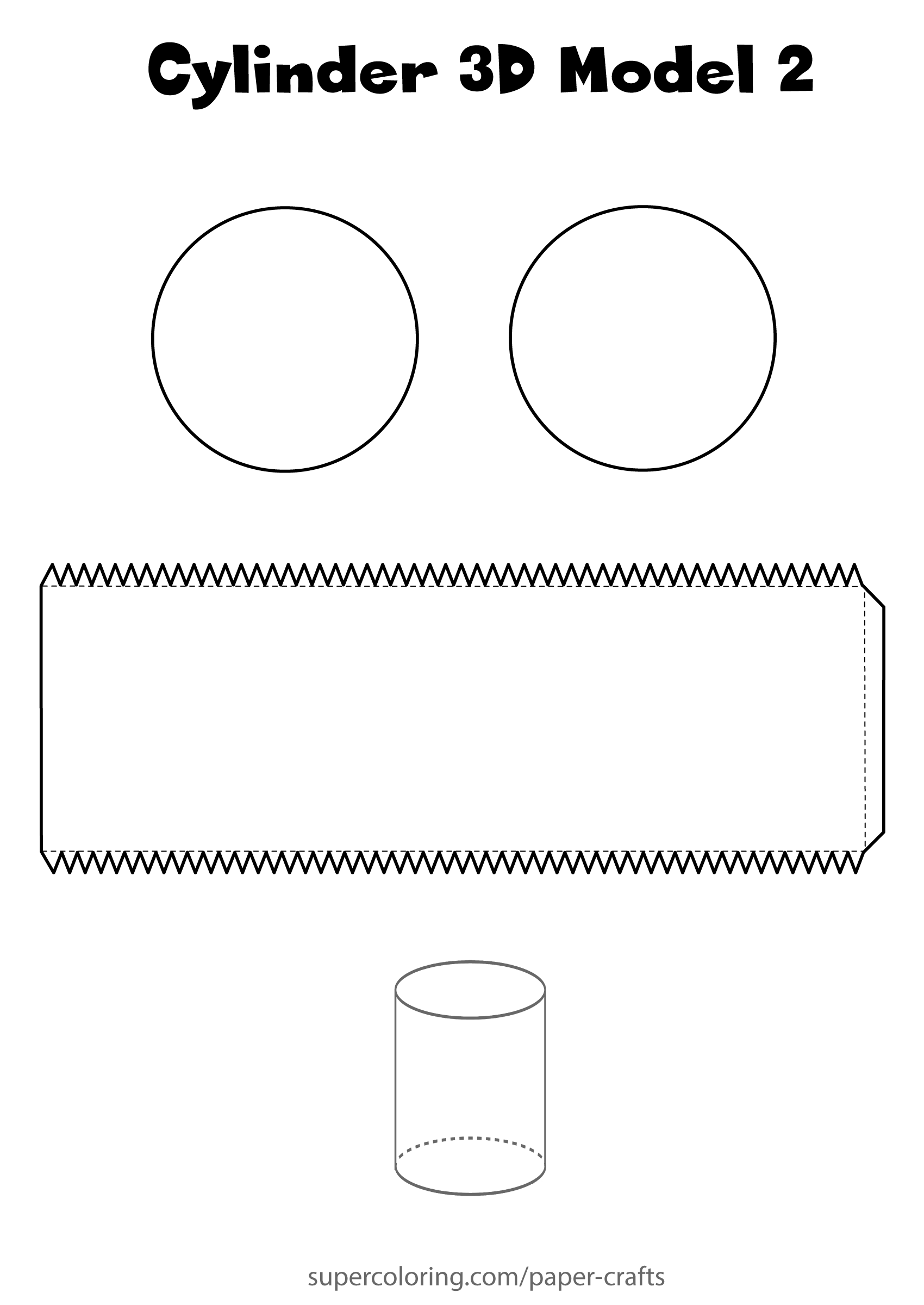 Cylinder 3D Paper Model Free Printable Paper raft Templates