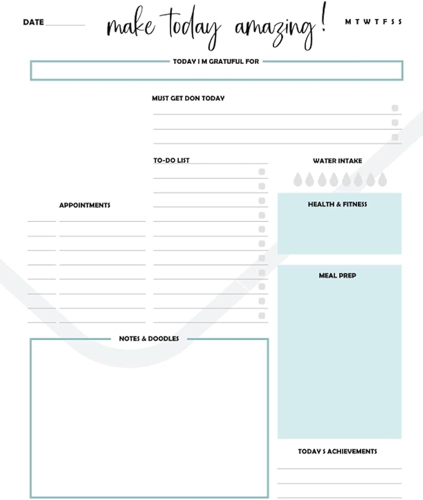 Daily Planner Make Today Amazing Daily Planner Tear Off Pad Desk 