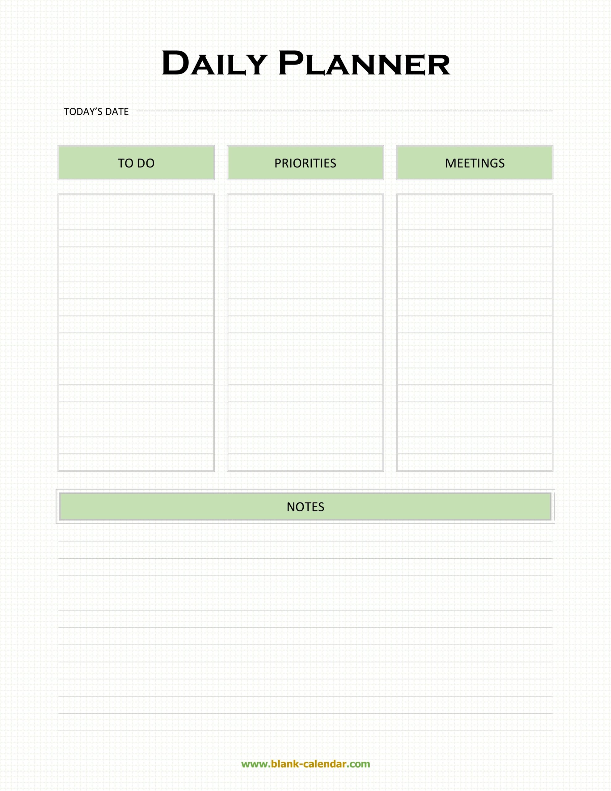 Daily Planner Templates WORD EXCEL PDF 