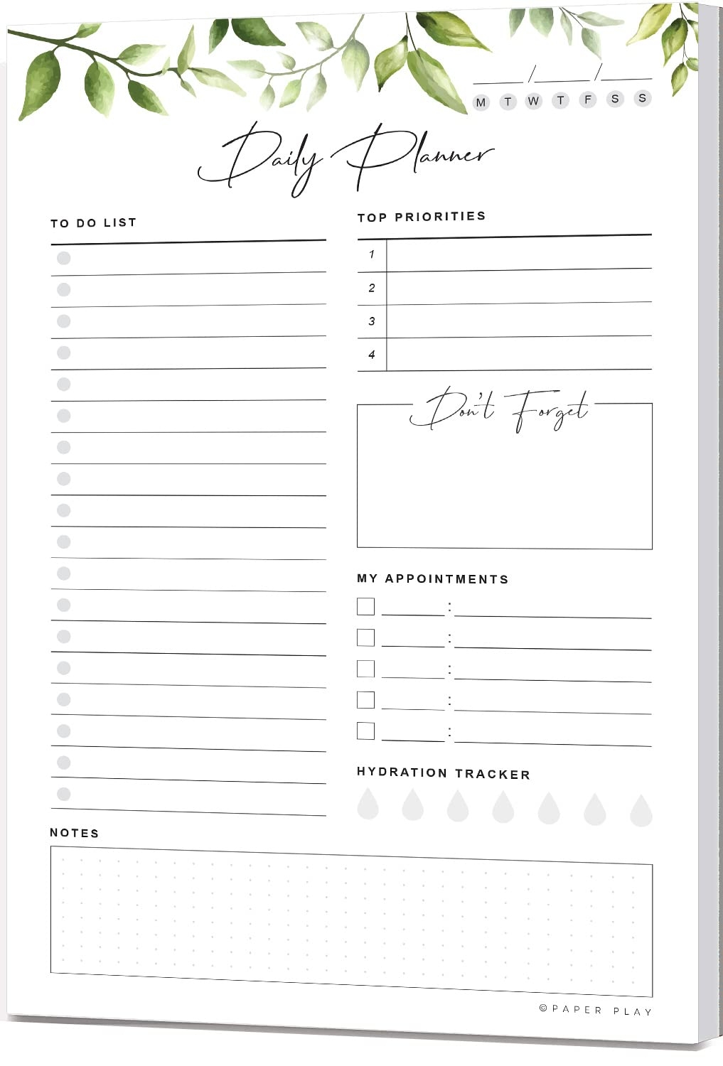 Daily Planner To Do List Notepad 52 Undated Tear Off Sheets 6 X 9 Notepad For Daily Tasks Checklist Calendar Schedule To Do List 