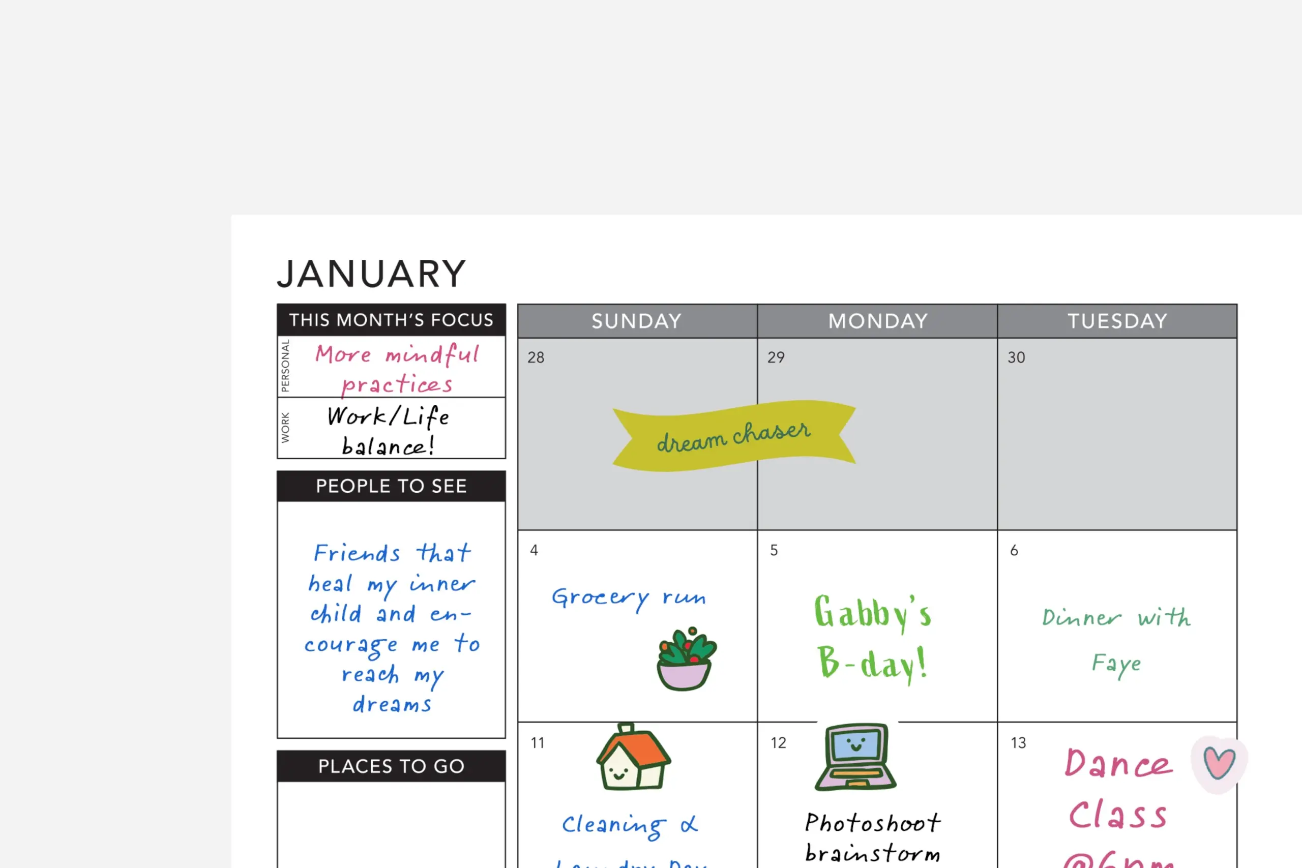 Dated Monthly Calendar Printable Free Printable Passion Planner