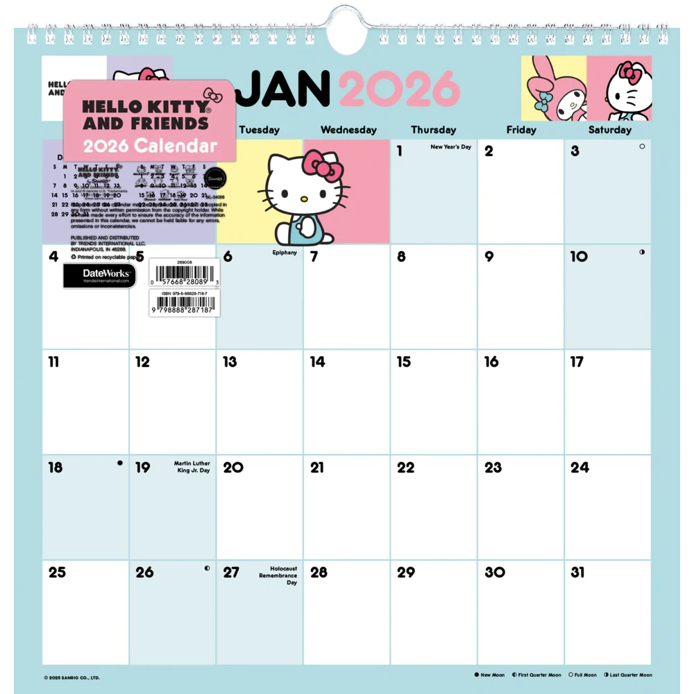DateWorks 2026 16 Month Spiral Wall Calendar 12 X 12 Hello 