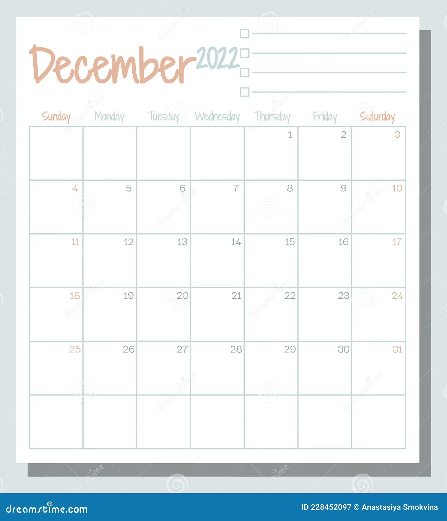 December Planner Calendar
