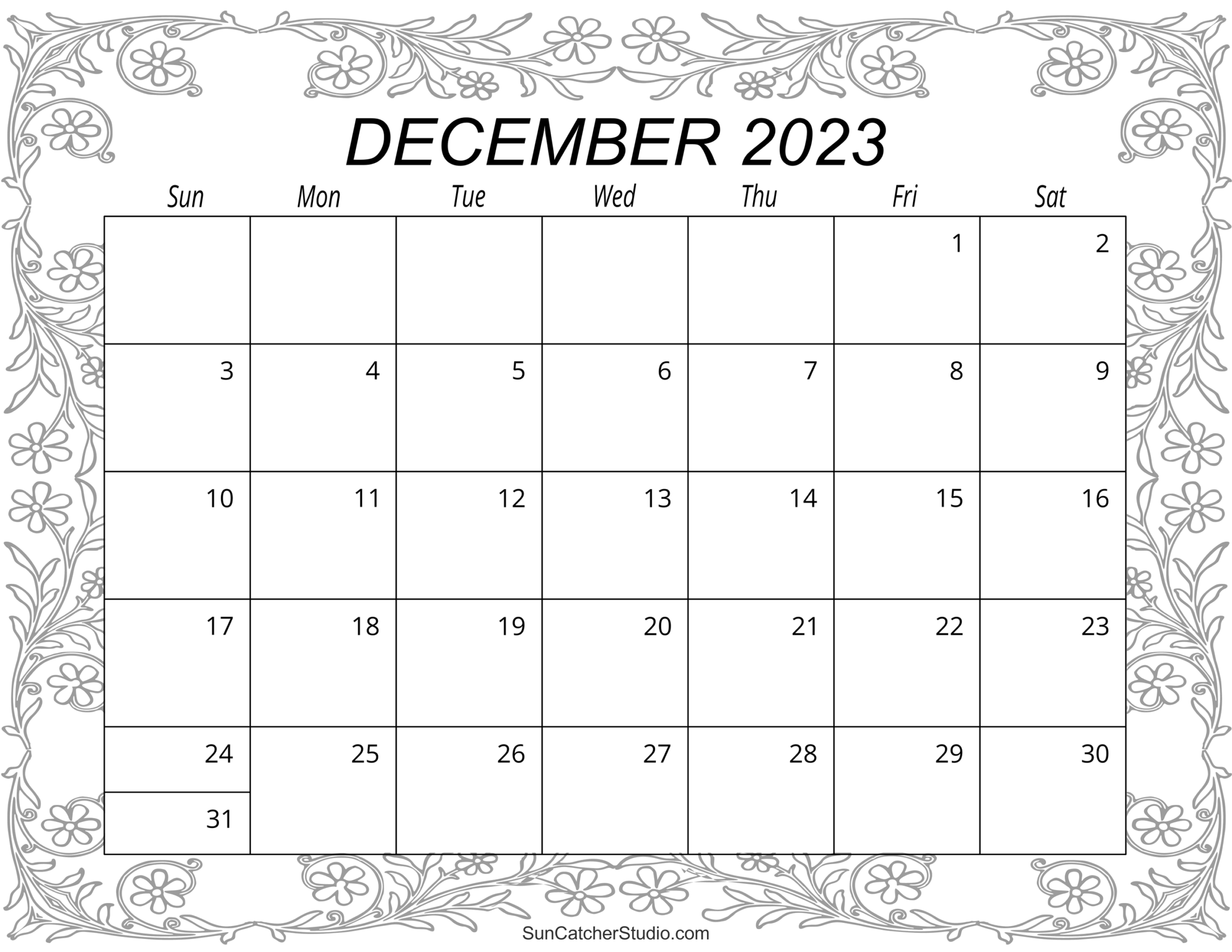 Printable Calendars For December