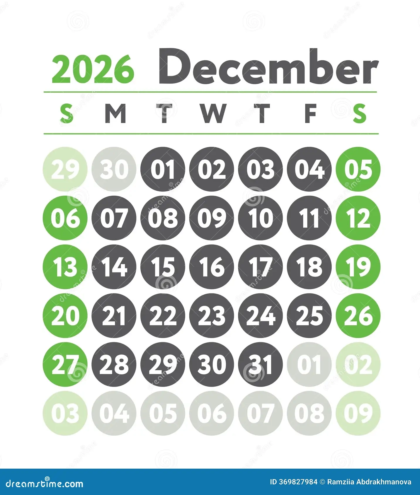 Printable Business Calendar December 2026