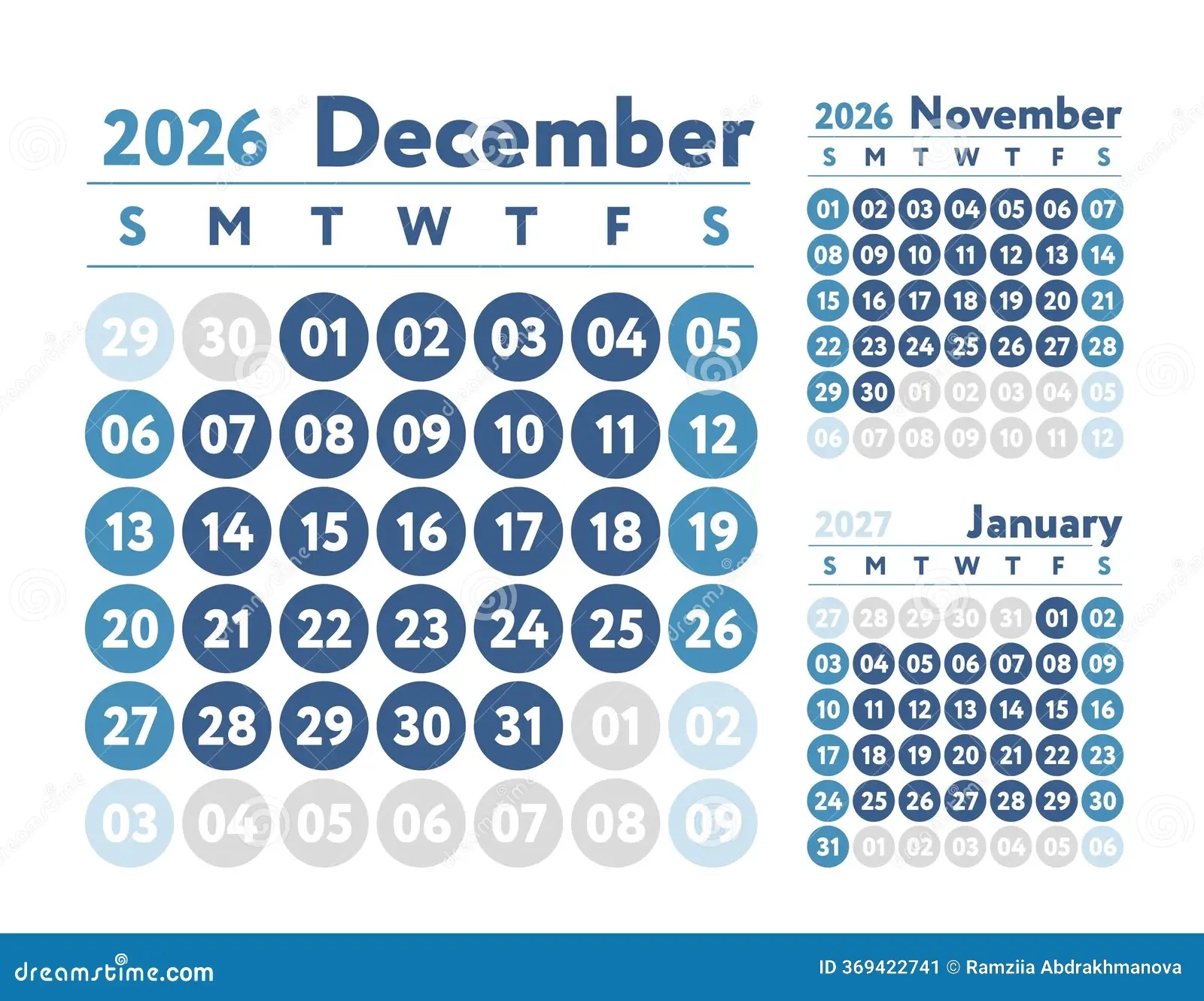 December 2026 Calendar New Year Planner Design English Calender 