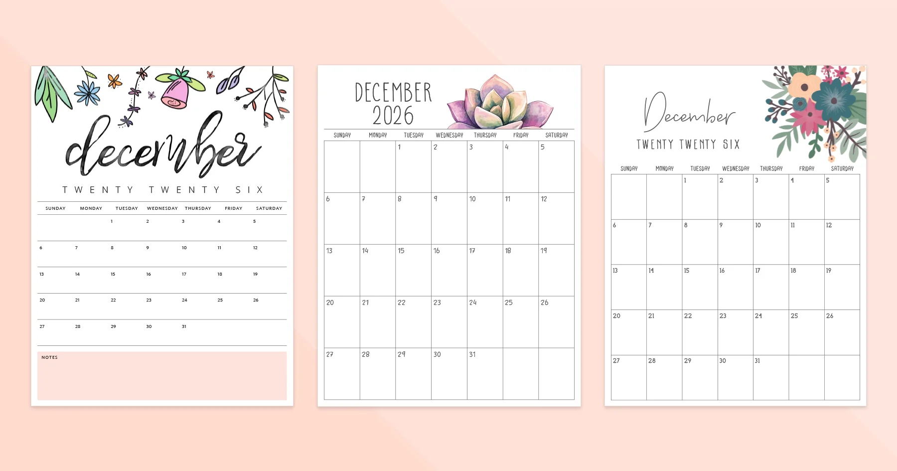 Printable Agenda Calendar 2026 December