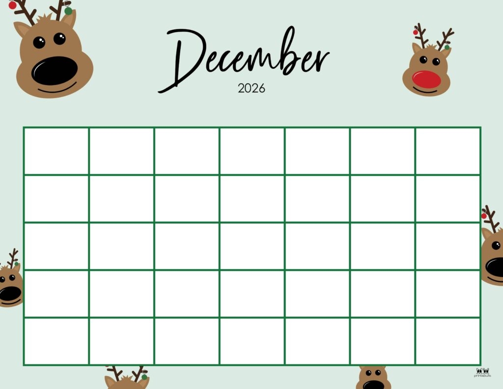 December 2026 Calendars 150 FREE Printables Printabulls