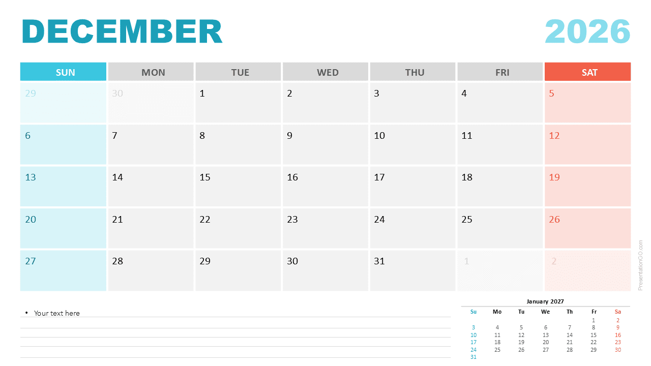 December 2026 Monthly Calendar For PowerPoint amp Google Slides