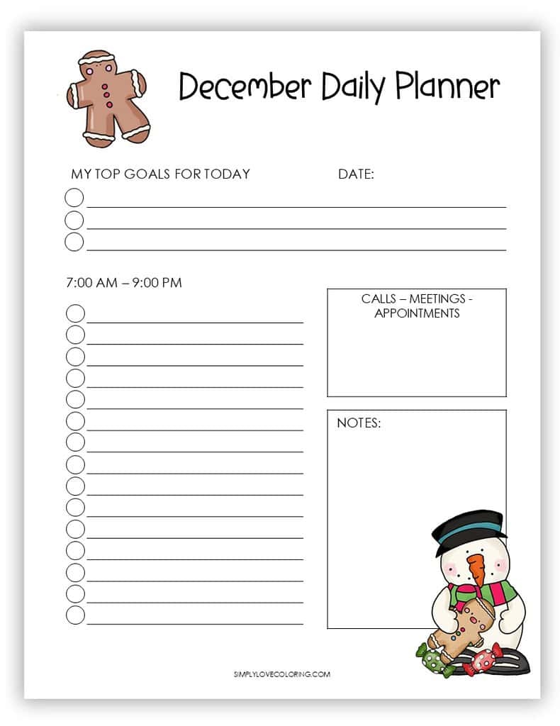 December Planner Printables Free PDF Downloads Simply Love 