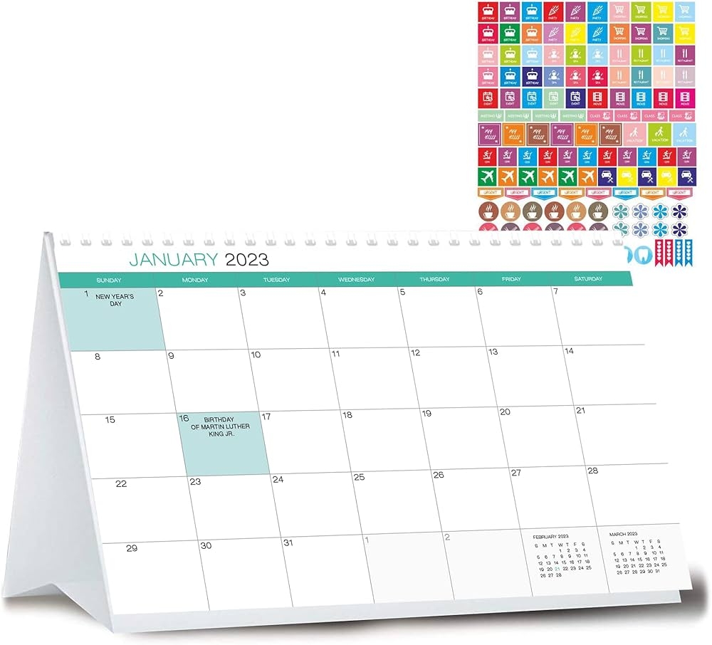 Desk Calendar From January 2020 Through January 2021 13 Months 