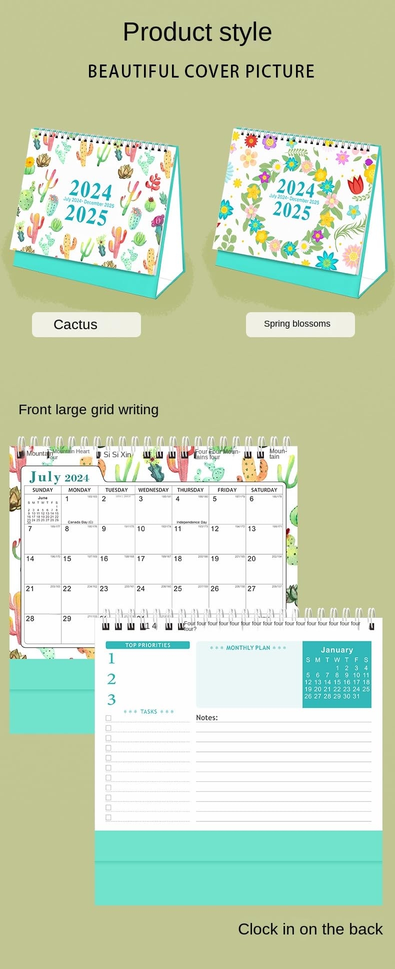 Desk Pad Calendar July 2024 December 2025 Monthly Daily 