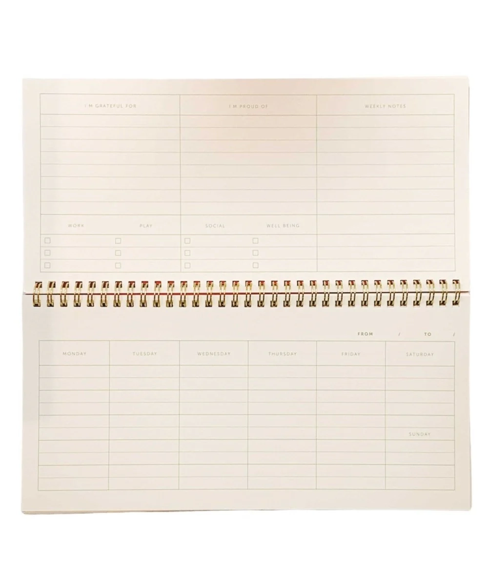 DESK PLANNER Wochenplaner Stripes Yellow A Journal ROSA ECK