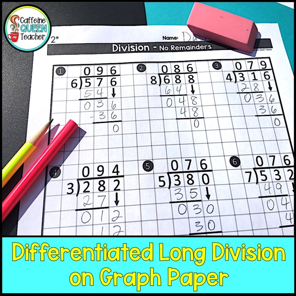 Differentiated Long Division Worksheets For FREE Caffeine Queen 