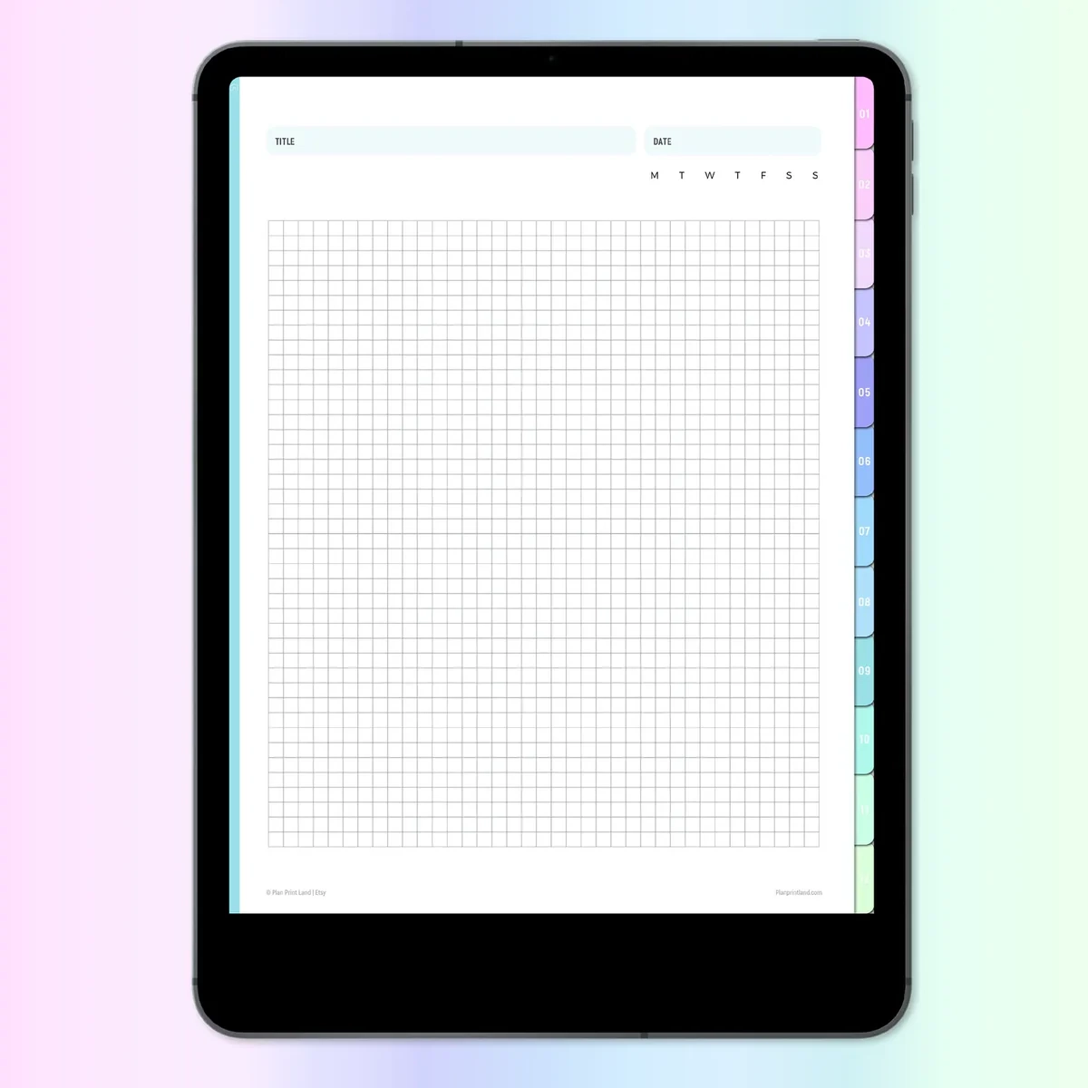 Digital Graph Paper Notebook Hyperlinked PDF For Goodnotes And 