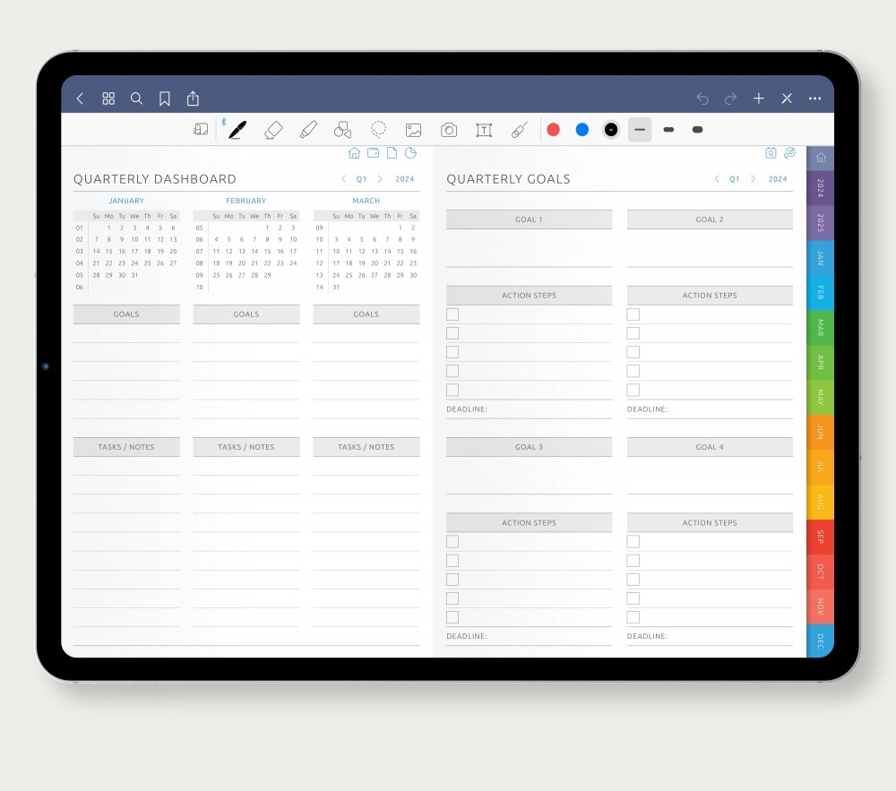 Digital Monthly Calendar 5 Years Token yyyy Token yyyy 5