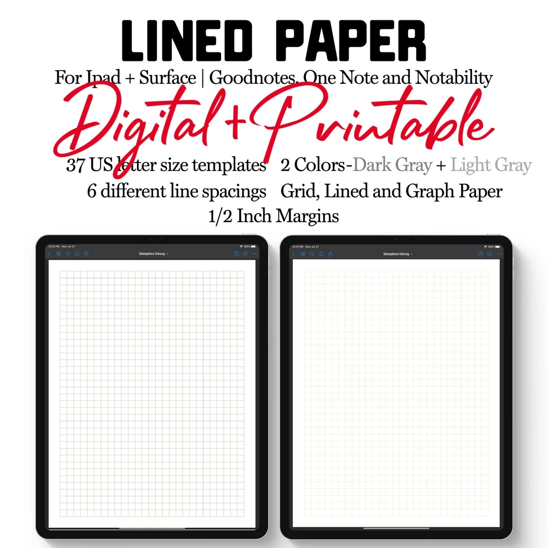 Digital Note Paper Template Goodnotes Notability One Note 